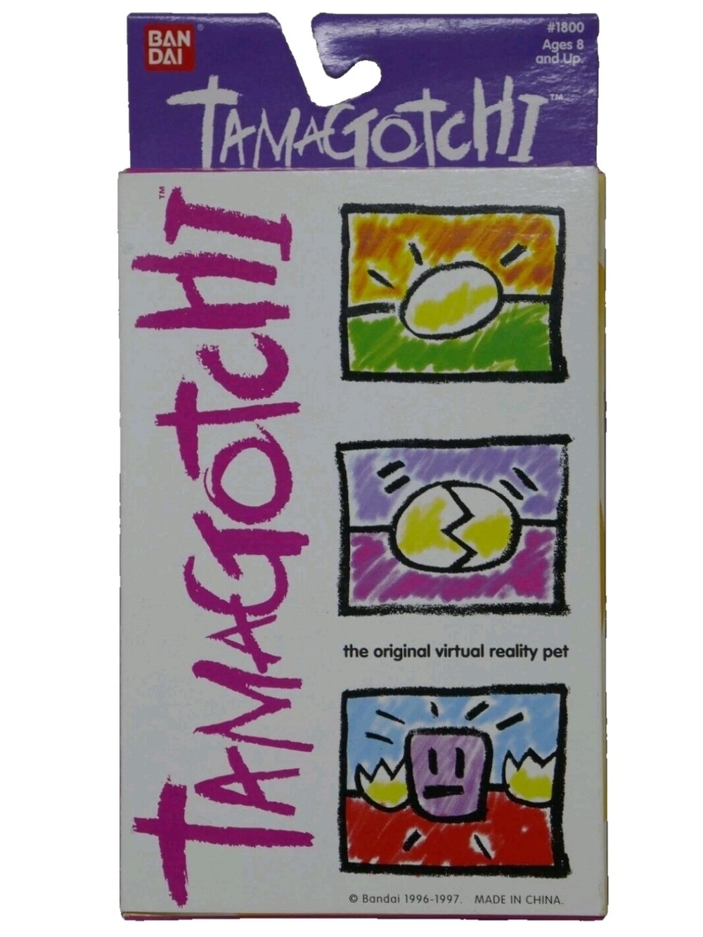 Bandai 1996-1997 Tamagotchi Pink & Green Virtual Reality Pet #1800 NIB